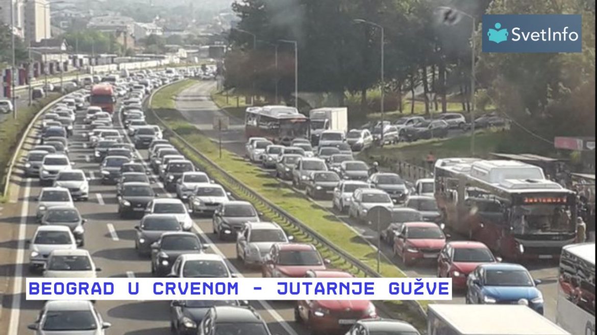 Beograd u crvenom: Jutarnje gužve širom grada