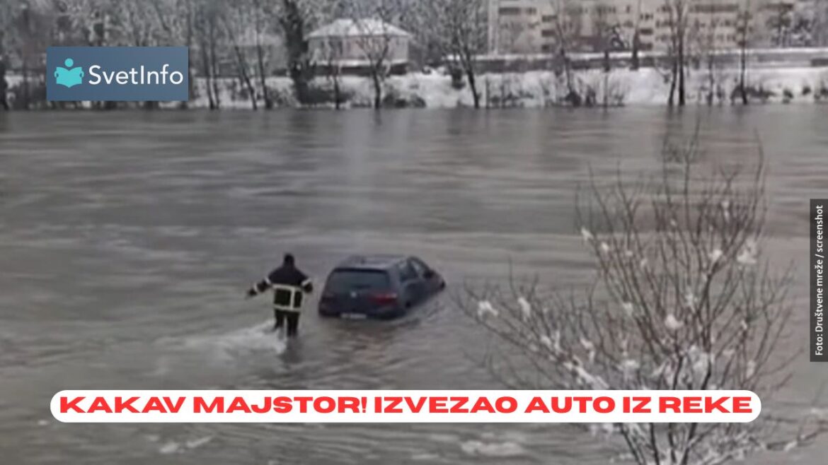 Vatrogasac Rade Šakotić iz BiH izvezao auto iz nabujale reke