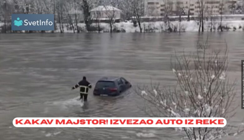 Rade Šakotić iz BiH izvezao auto iz nabujale reke