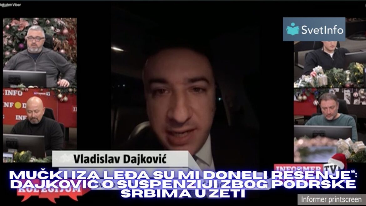 Dajković o suspenziji u Crnoj Gori: “Čast je podržati Srbiju”