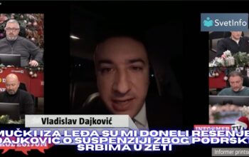Vladislav Dajković o suspenziji zbog podrške Srbima